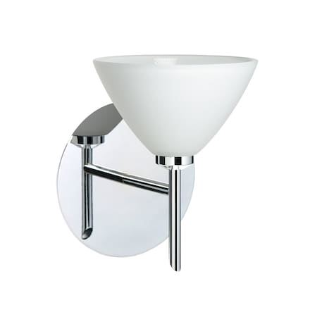Besa Lighting Domi Mini Sconce, White, Chrome Finish, 1x5W LED 1SW-174307-LED-CR